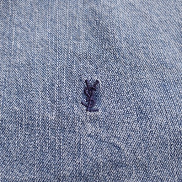 YSL Saint Laurent Cassandre Overshirt Trouville Beach Blue Denim size M (New) - Picture 6 of 15